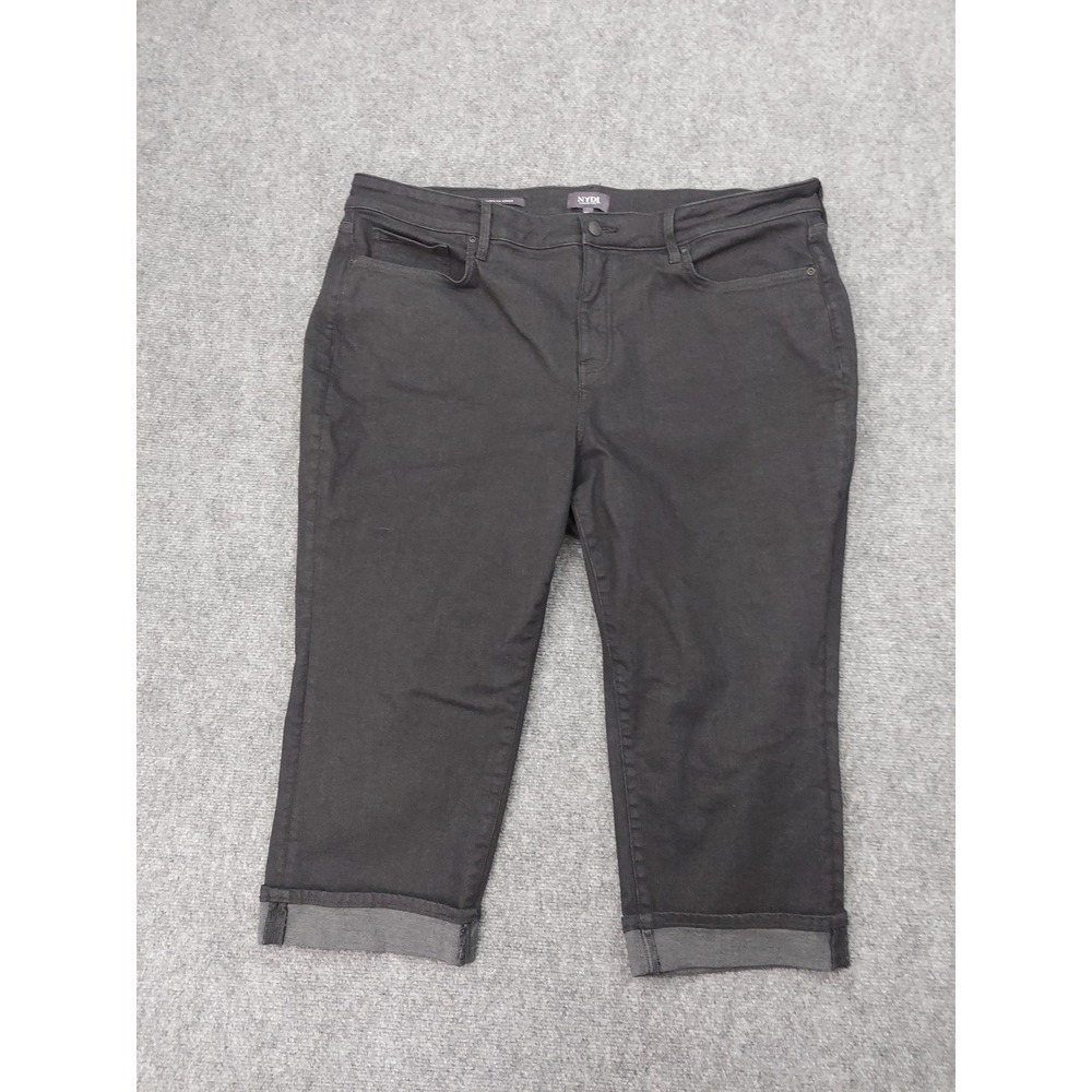 NYDJ Not Your Daughters Capri Jeans Womens 20W‎ Black Cuffed Marilyn Crop
